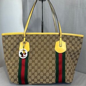 Gucci Beige/Brown GG Jolicoeur Tote Bag